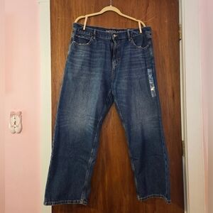 BNWT American Eagle LowRise Strigid ex-Boyfriends Jeans dark indigo wash Size 16